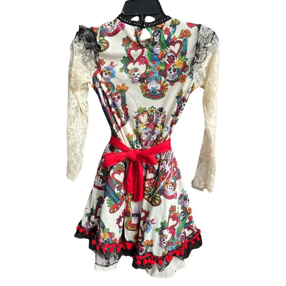 Yandy Party King La Novia Child Day Of The Dead Bride Costume Black Cream Large
